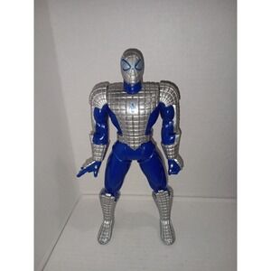 Vintage Spiderman Blue And Silver Loose Action Figure Toy Biz 1995 Marvel 10in